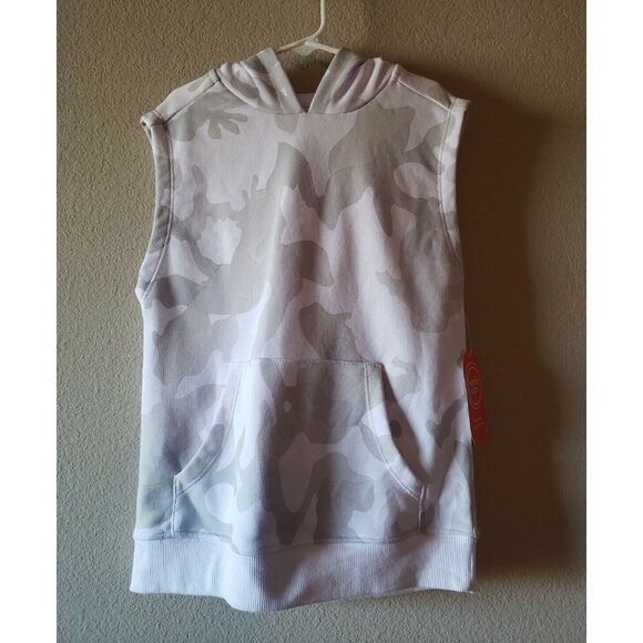 Wonder Nation Boys Knit Muscle Hoodie White Camo Size 6-7 (Small) NWT - Picture 1 of 5